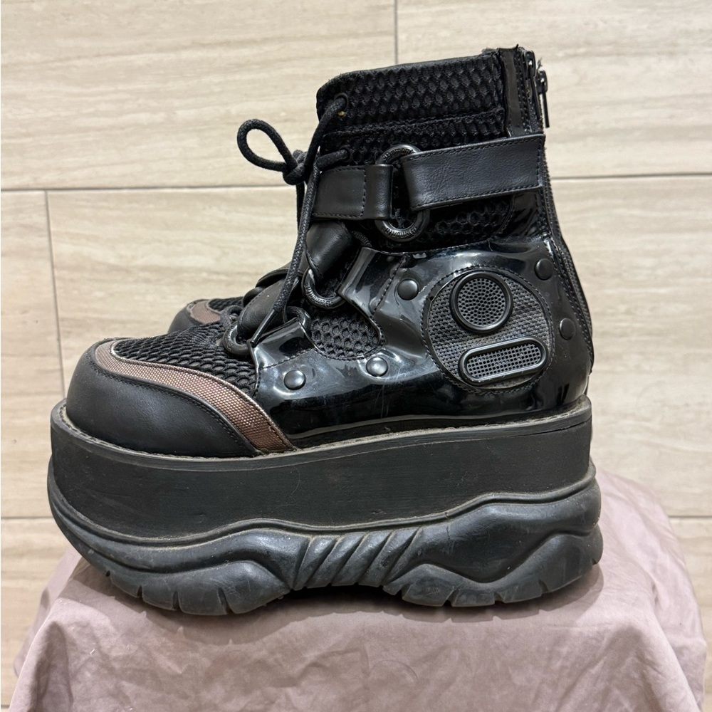 Demonia Neptune Black Platform Boots Men’s 7 Women’s 9